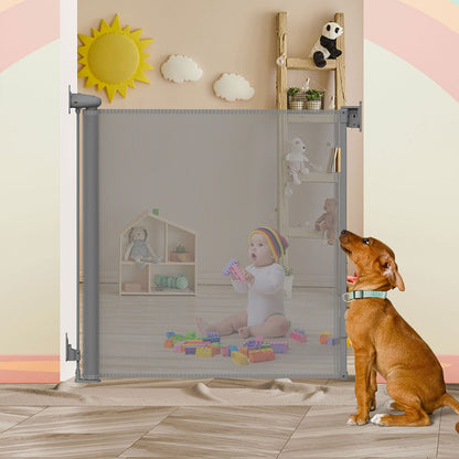 BoPeep Retractable Baby Safety Gates 150cm Grey 150 cm-1954802788848504838