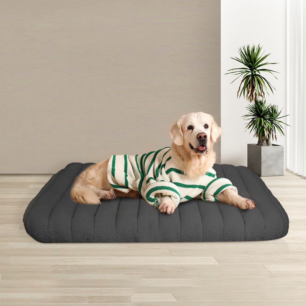 Pawz XL Size Orthopedic Dog Bed with Sherpa Plush Removable Cover in Grey-2018816744235339782