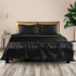 DreamZ Silky Satin Sheets Fitted Double Black-1954802912999903238