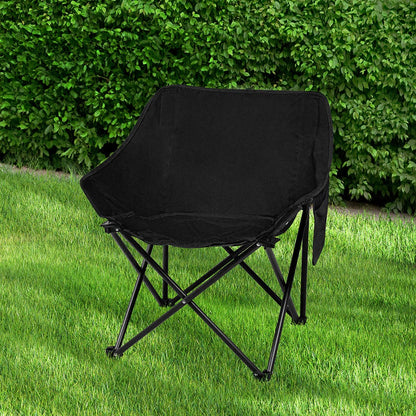 Levede Folding Camping Moon Chair Lightweight Black-1954802887498534918