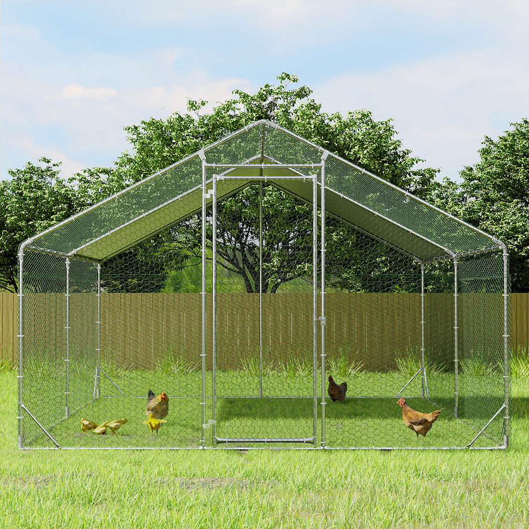 Pawz 400x300x194cm Large Metal Walk-in Chicken Coop Cage-2006732696079962118
