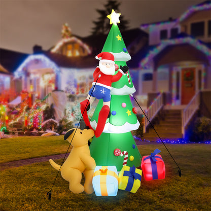 Santaco Inflatable Christmas 2.4M Xmas Tree Santa Claus-1952534170358124550