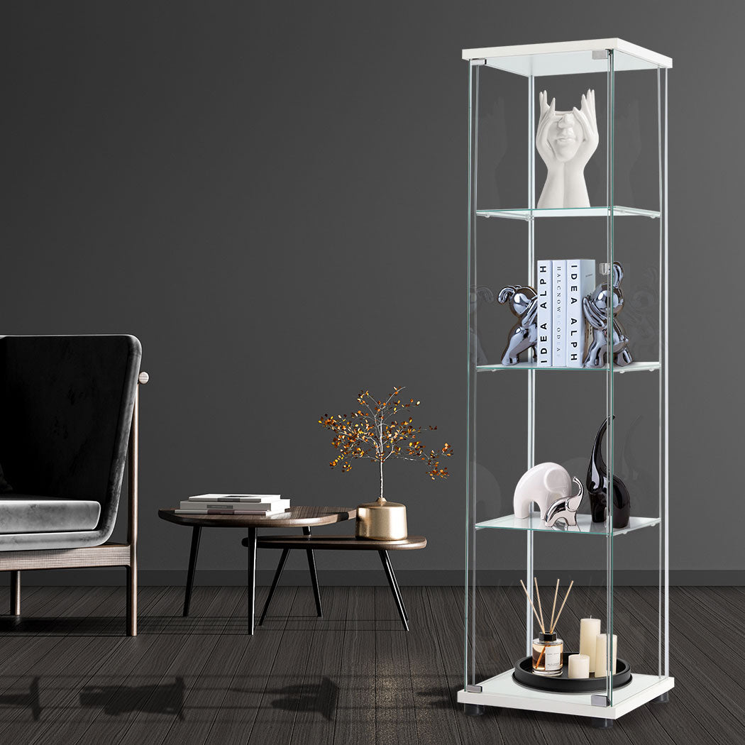 Stacked Display Cabinet Tempered Glass White-1954803004272152583