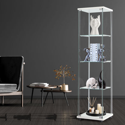 Stacked Display Cabinet Tempered Glass White-1954803004272152583