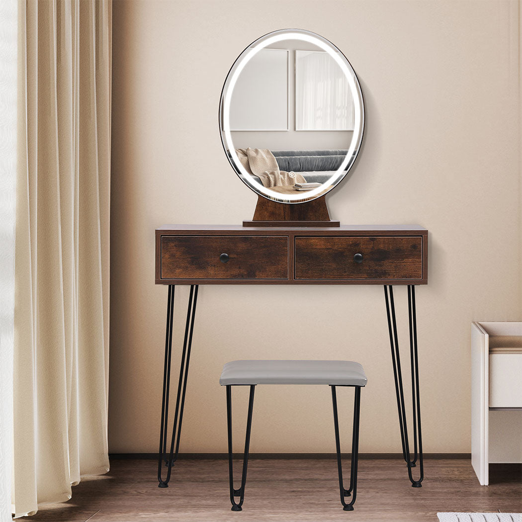 Levede Dressing Table LED Light Strip Brown-2018816844785389575