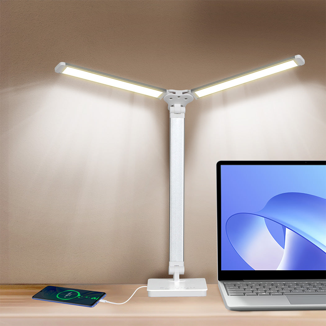 Emitto Double Head Desk Lamp LED Light Eye Caring USB-2006732702522413063