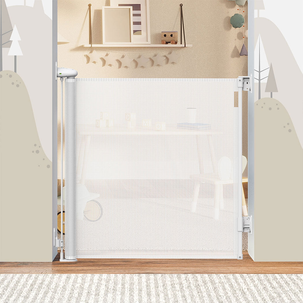 BoPeep Retractable Baby Safety Gates 150cm White 150 cm-1954802789074997255