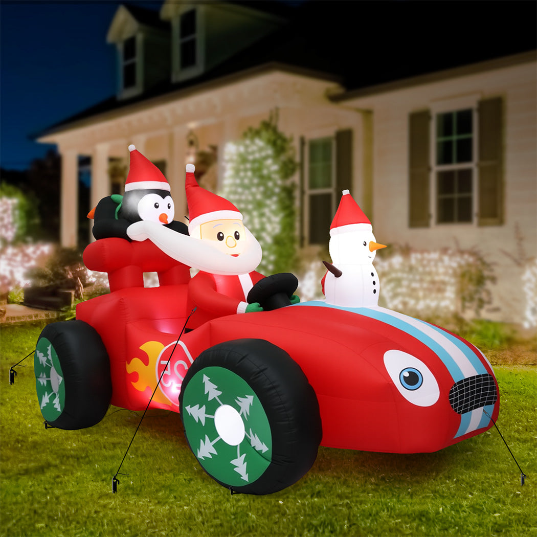 Santaco Christmas Inflatable 2.4M Santa Racing Sleigh-1952534169565401095