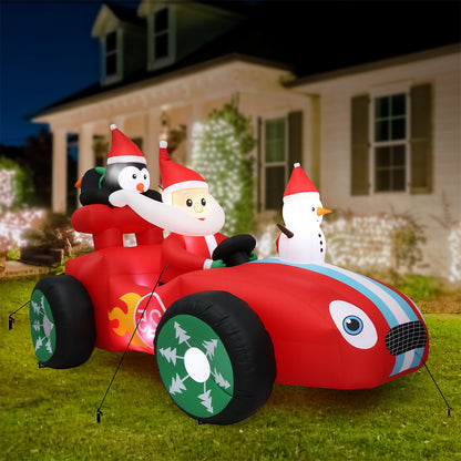 Santaco Christmas Inflatable 2.4M Santa Racing Sleigh-1952534169565401095