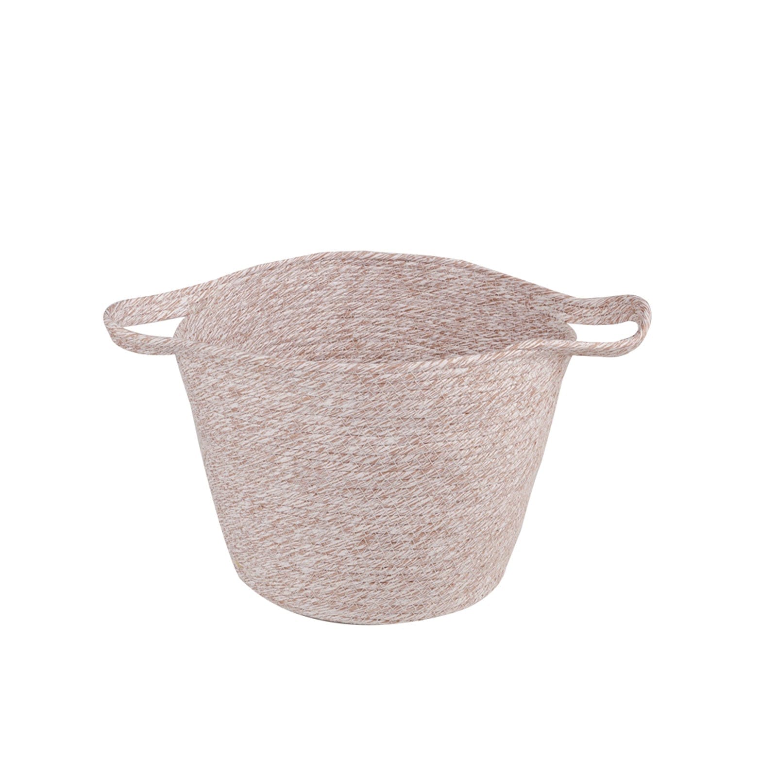 2 Pcs Cotton Rope String Carry Handles Storage Baskets Set - 05
