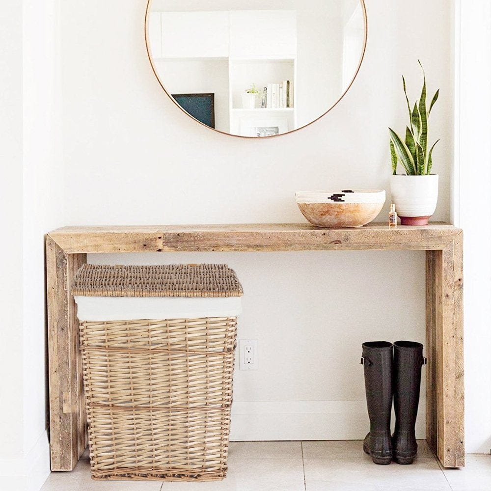 6 Pcs Wicker Storage Baskets With Liner Set - 02