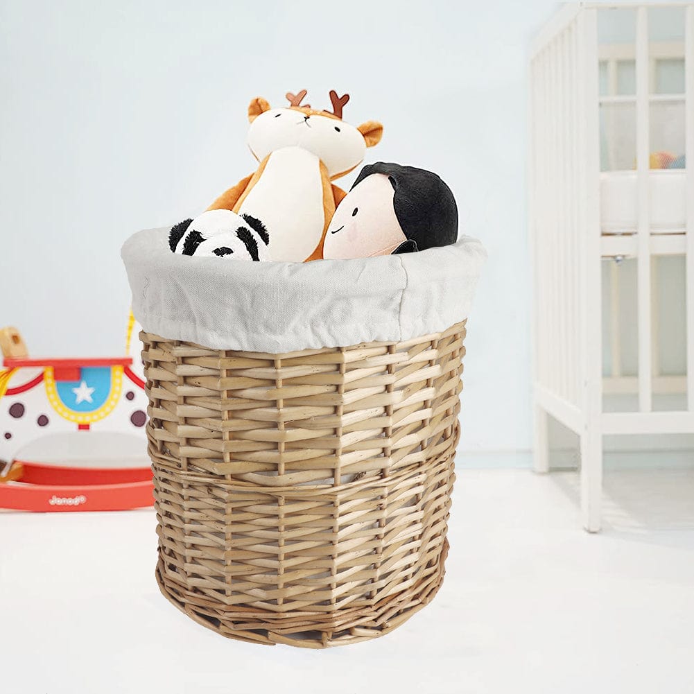 5 Pcs Wicker Storage Baskets With Liner Set - 02