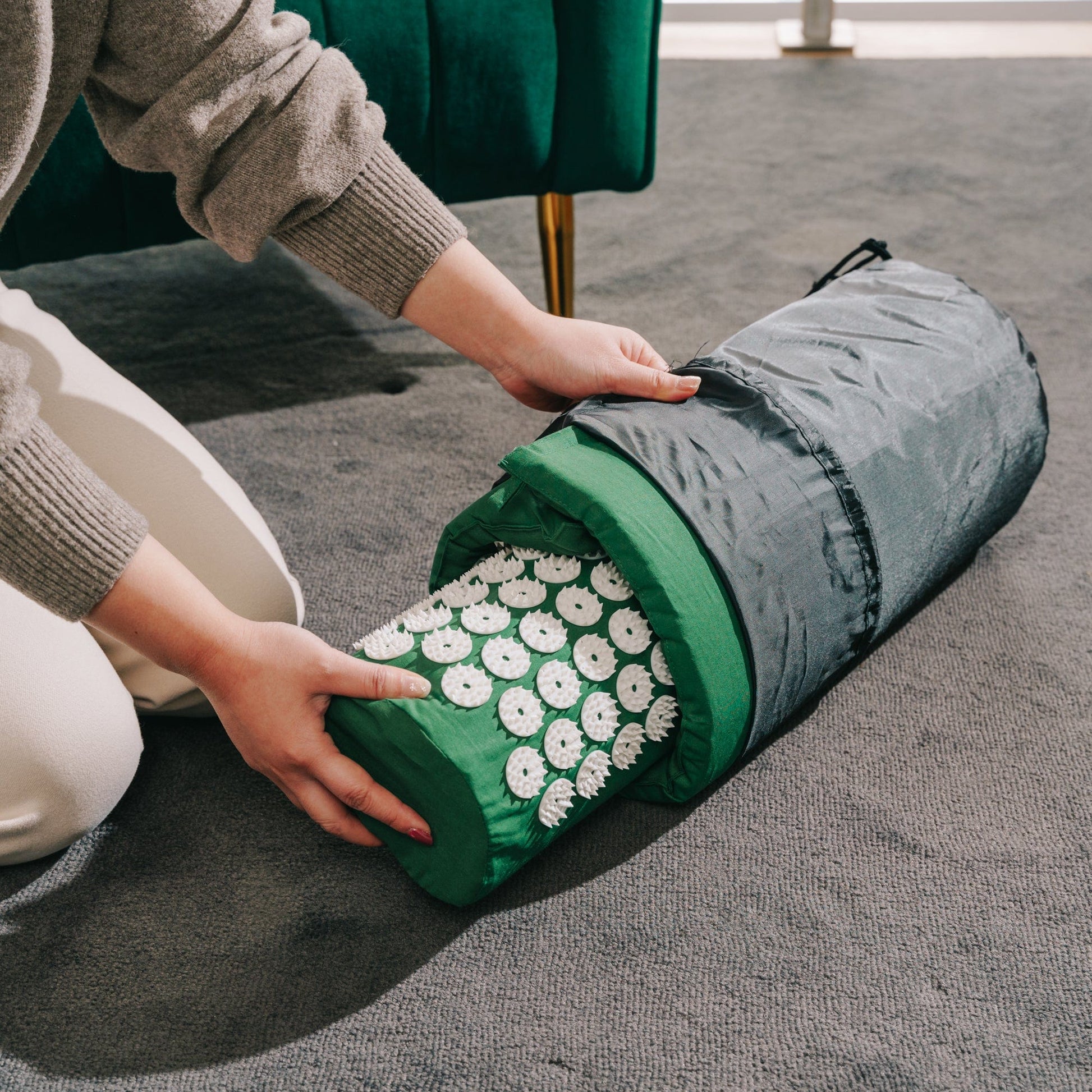 Acupressure Mat And Pillow Set With Bag - 12