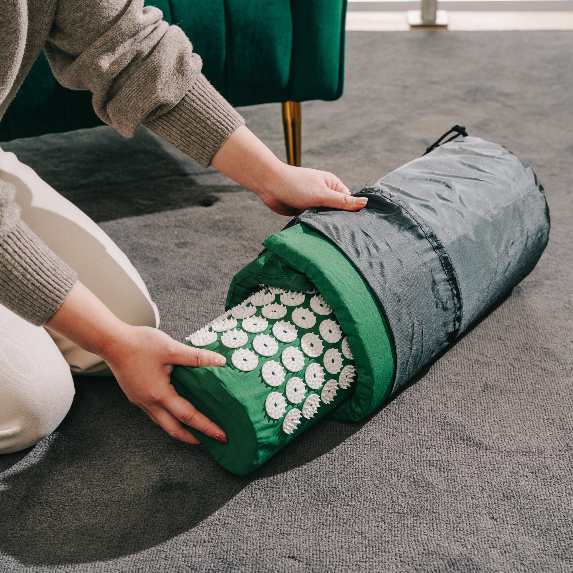 Acupressure Mat And Pillow Set With Bag - 12