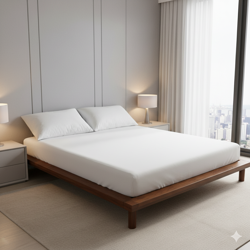 Cotton & Polyester Blended Fully Fitted Waterproof Mattress Protector - Double