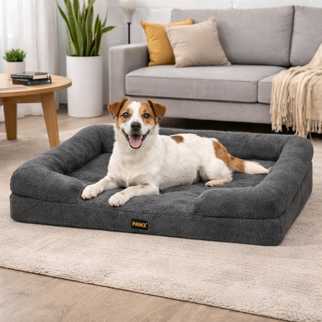 Memory Foam Pet Sofa Bed - Grey