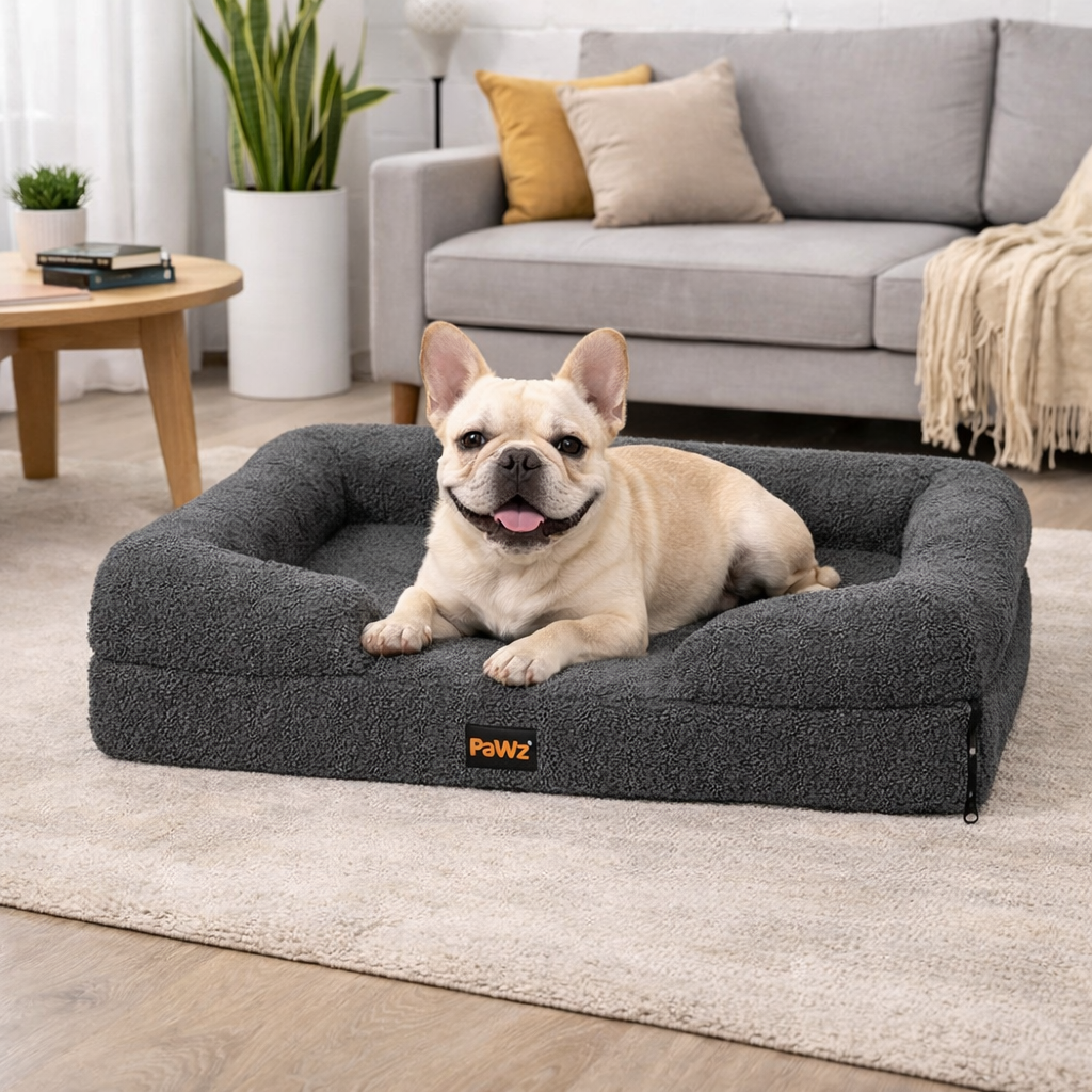 Memory Foam Pet Sofa Bed - Grey