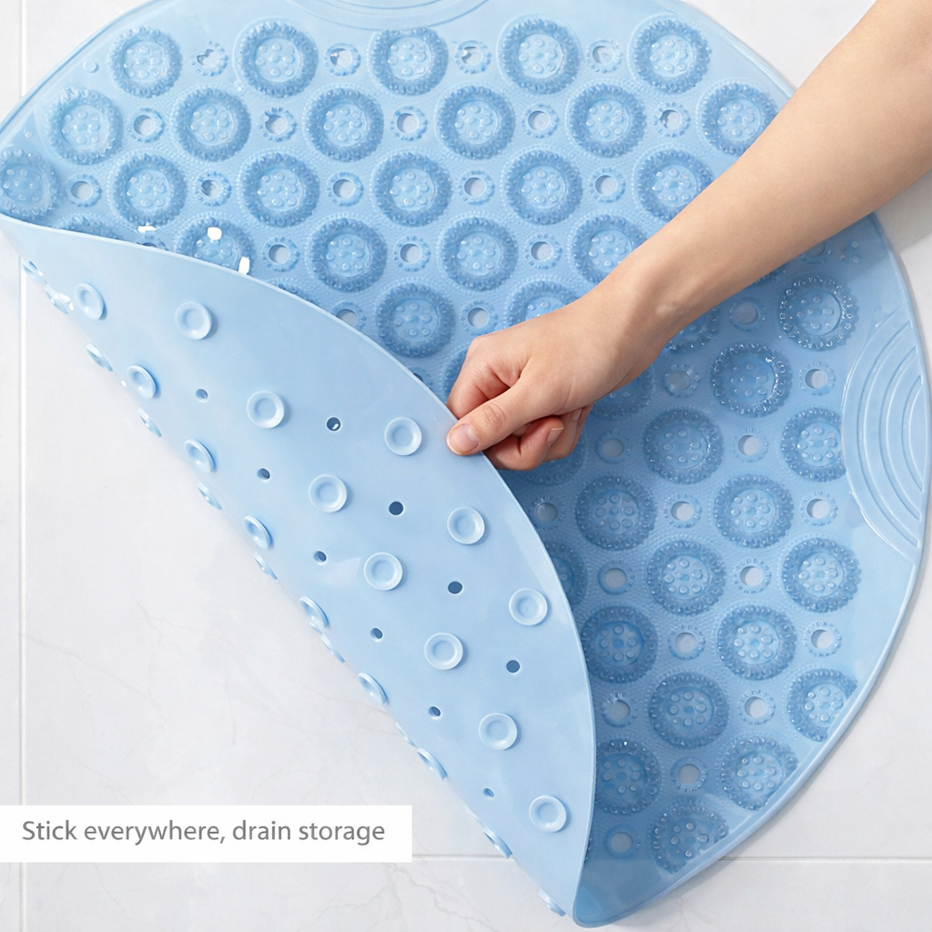 Non-Slip Massager Bathroom Mat - Blue