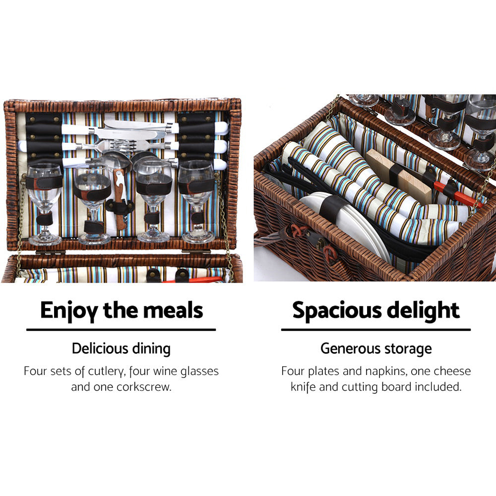 4 Person Picnic Basket Set