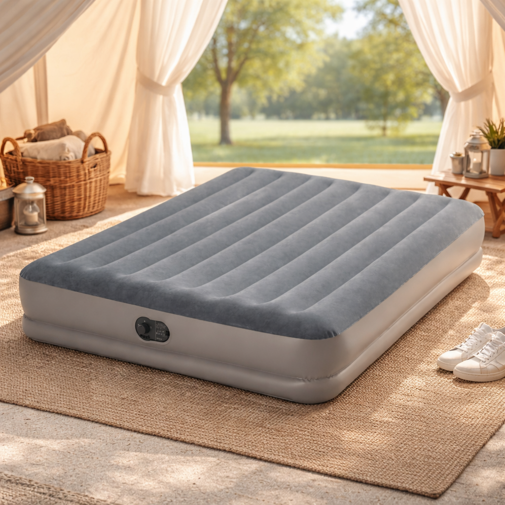 Prestige Air Mattress with Built-In USB Electric Pump (Queen) - Grey