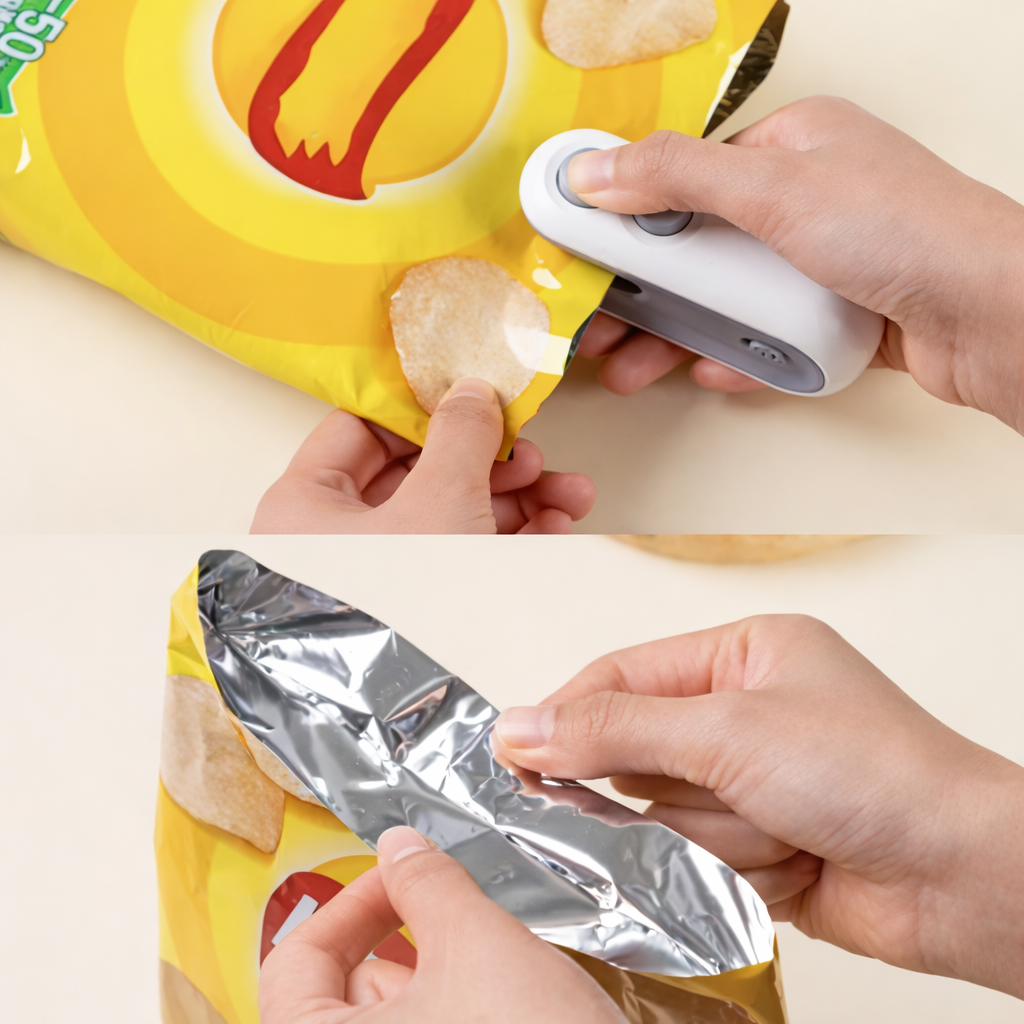 Rechargeable Snack Chips Package Bag Sealer - White