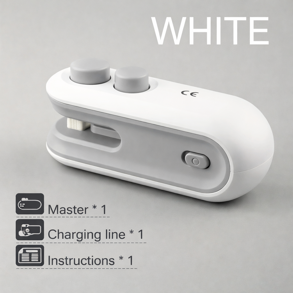 Rechargeable Snack Chips Package Bag Sealer - White