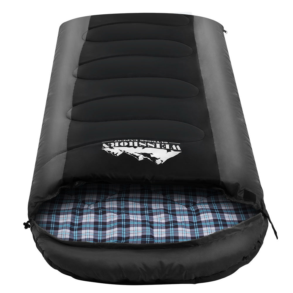Sleeping Bag Single Thermal Camping Hiking -20°C - Black