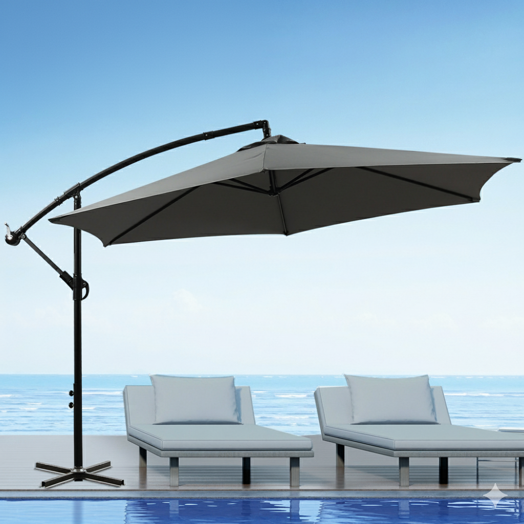 3M Outdoor Shade Umbrella Cantilever WITHOUT Base - Grey