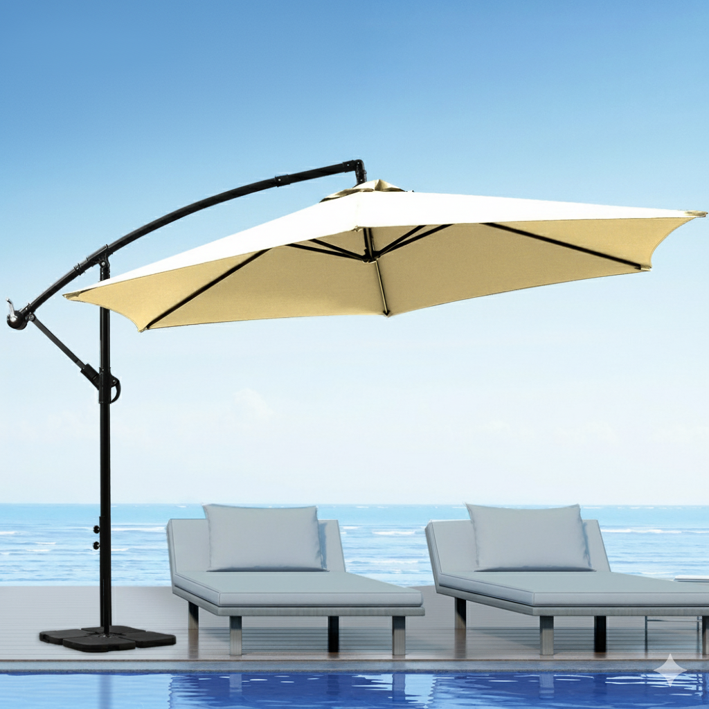 3M Outdoor Shade Umbrella Cantilever WITH Base - Beige