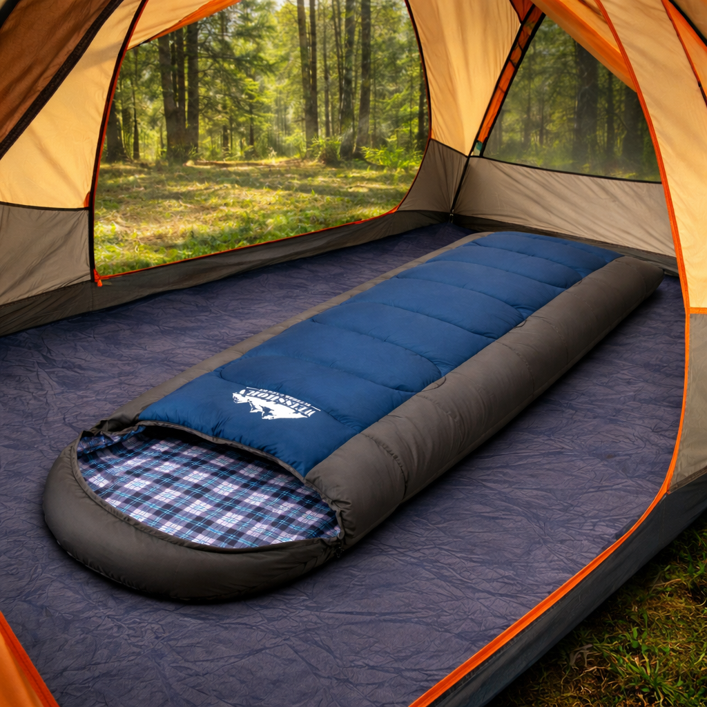 Sleeping Bag Single Thermal Camping Hiking -20°C - Blue