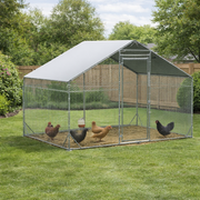 Small Metal Walk-in Chicken Coop Cage 200(L)x300(W)x194(H)cm