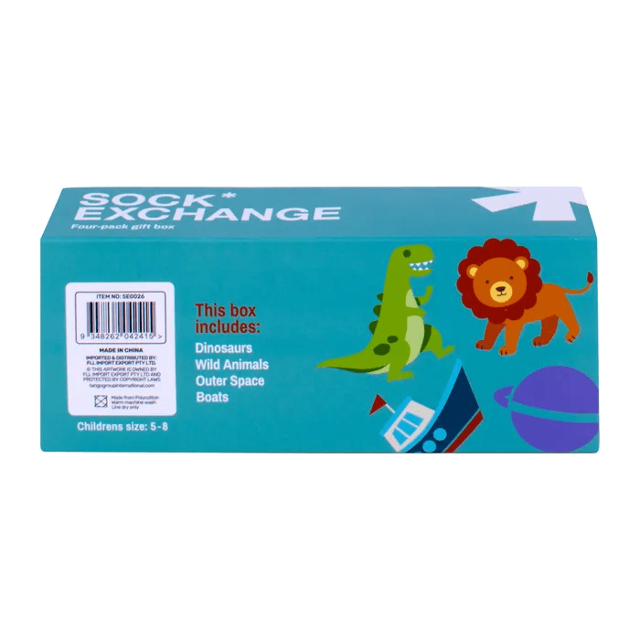 Socks Gift Boxed 4 Pairs Boys Assorted - 06