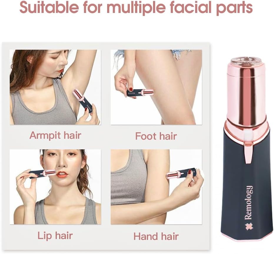 Soft Touch Facial Trimmer with LED - Pink