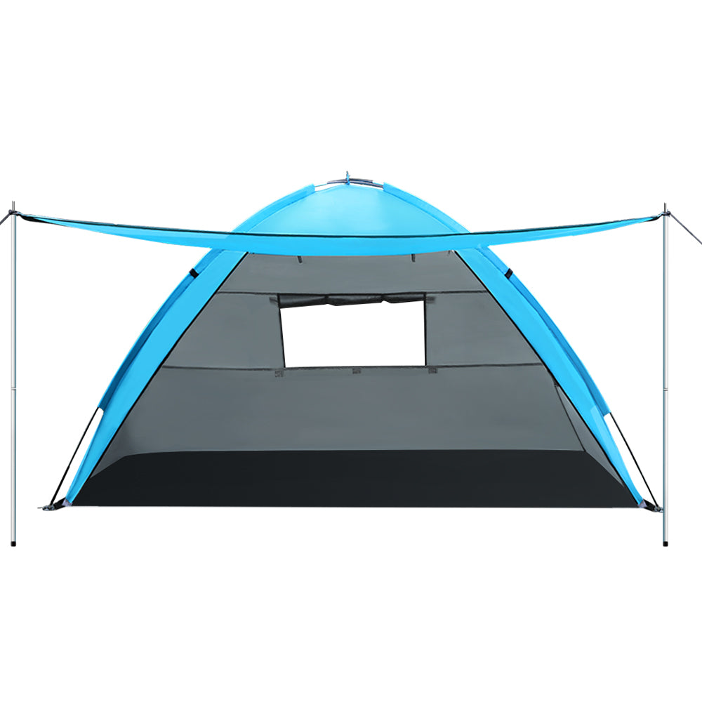 4 Person Camping Tent Beach Portable Sun Shade Shelter - Blue