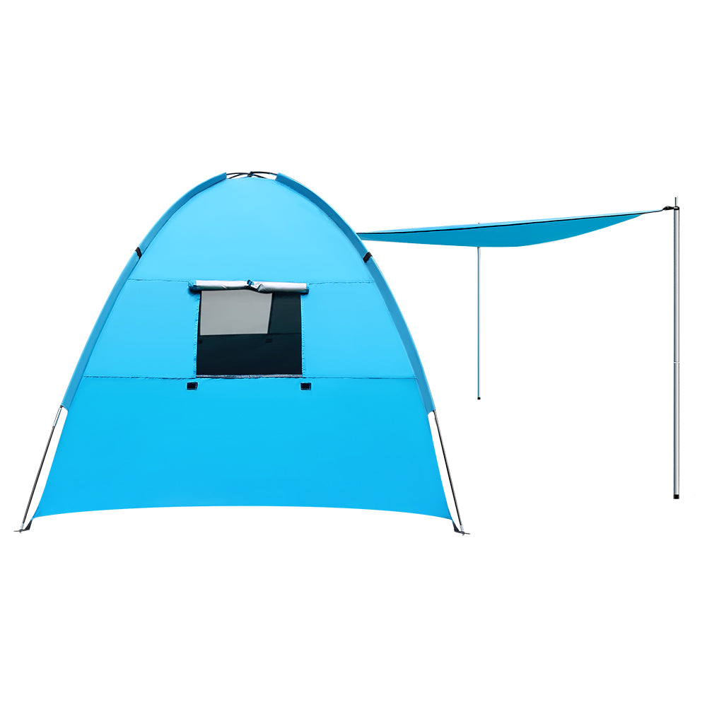 4 Person Camping Tent Beach Portable Sun Shade Shelter - Blue