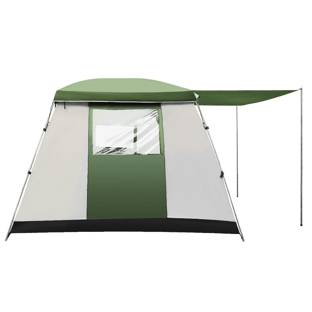 6 Person Camping Tent Family Hiking Dome - Green/White