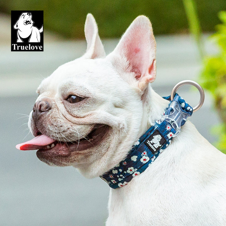 True Love Floral Dog Collar - Blue, S-1962324871996379139