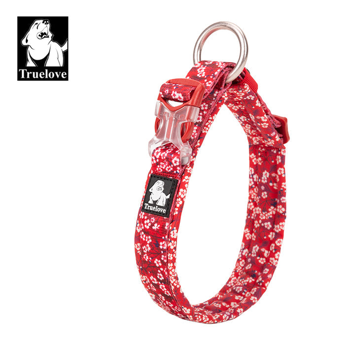 True Love Floral Dog Collar - Red, L-1962324873678295041
