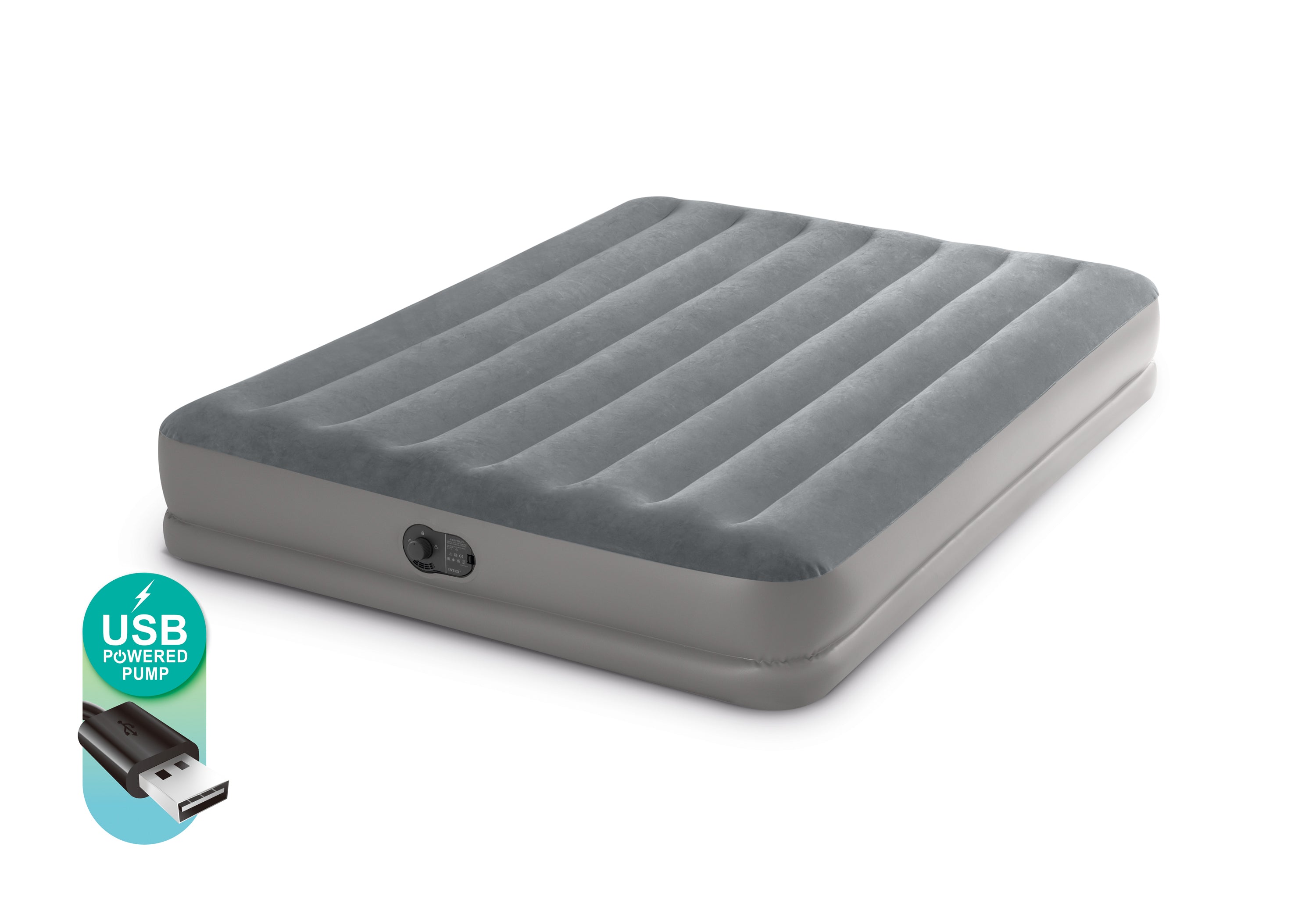 Prestige Air Mattress with Built-In USB Electric Pump (Queen) - Grey