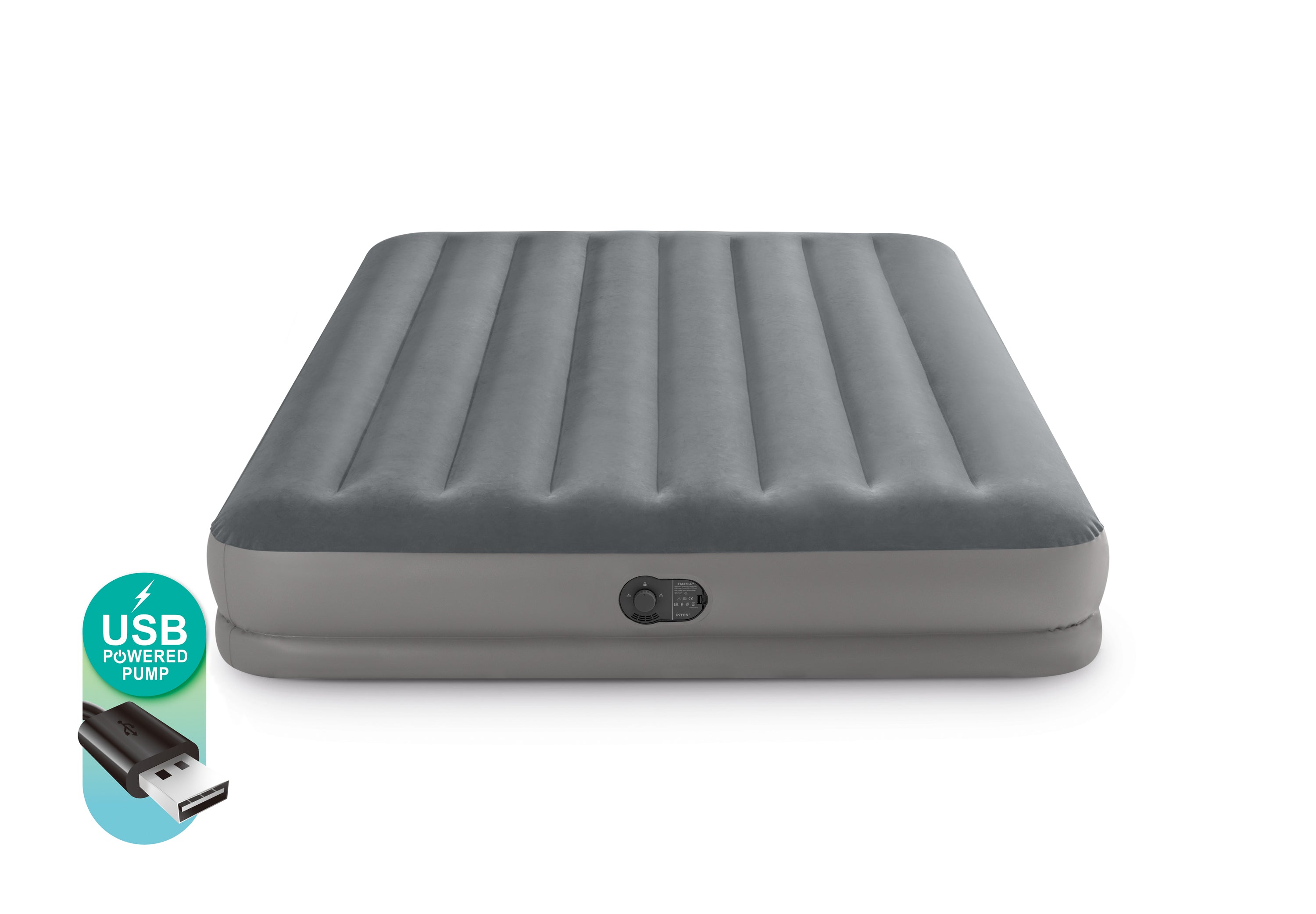 Prestige Air Mattress with Built-In USB Electric Pump (Queen) - Grey