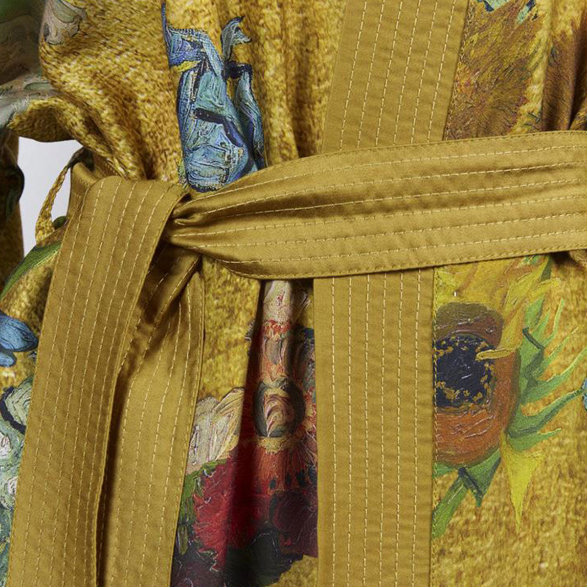 Van Gogh Partout des Fleurs Gold Kimono Bath Robe - Large/Extra Large