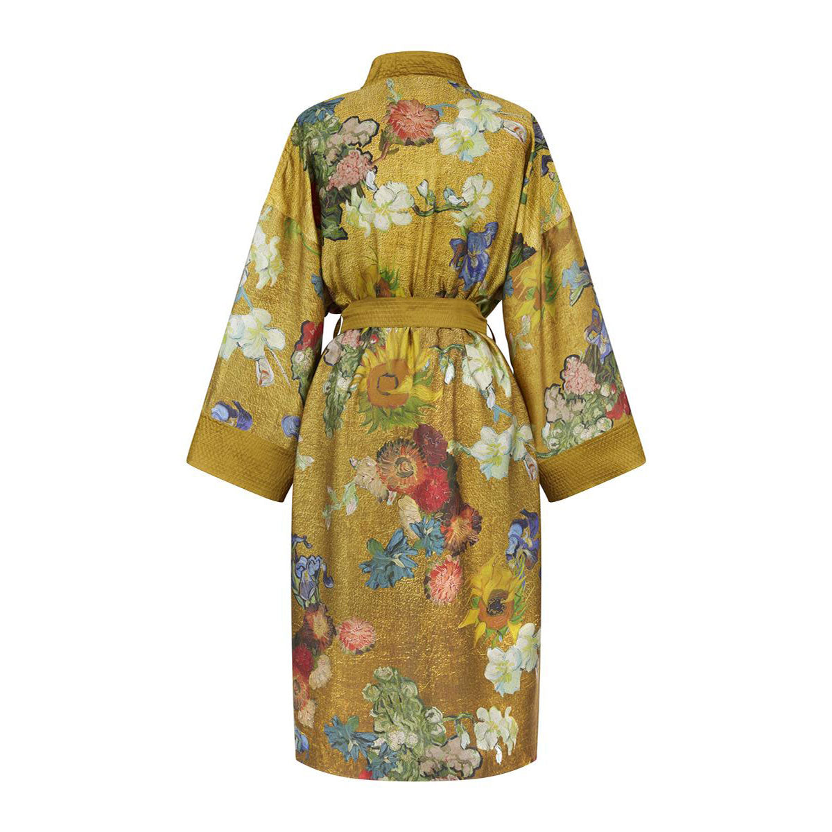 Van Gogh Partout des Fleurs Gold Kimono Bath Robe - Large/Extra Large