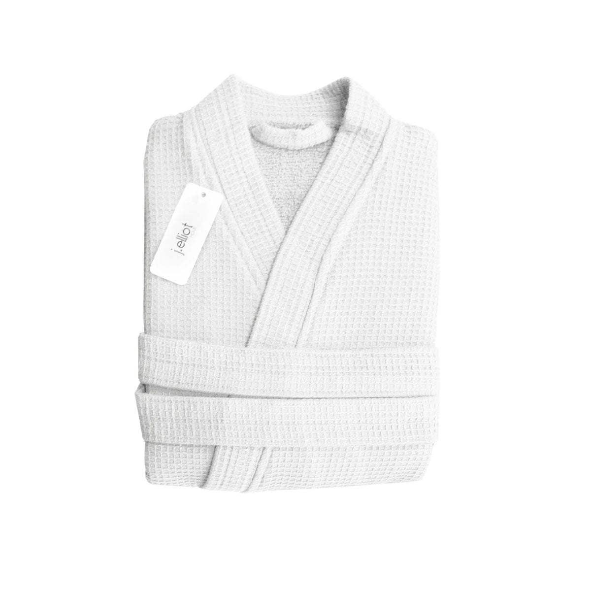Waffle Pattern Cotton Bath Robe (L) - White