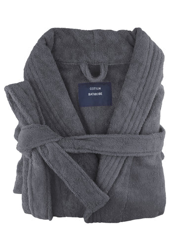 Egyptian Terry Cotton Bathrobe - Charcoal