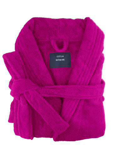 Egyptian Terry Cotton Bathrobe - Fuchsia