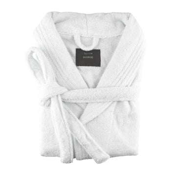 Egyptian Terry Cotton Bathrobe - White