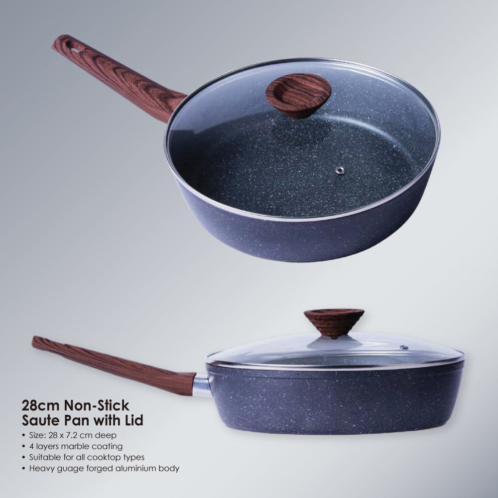 28Cm Pfoa Free Non Stick Saute Pan With Lid - 02