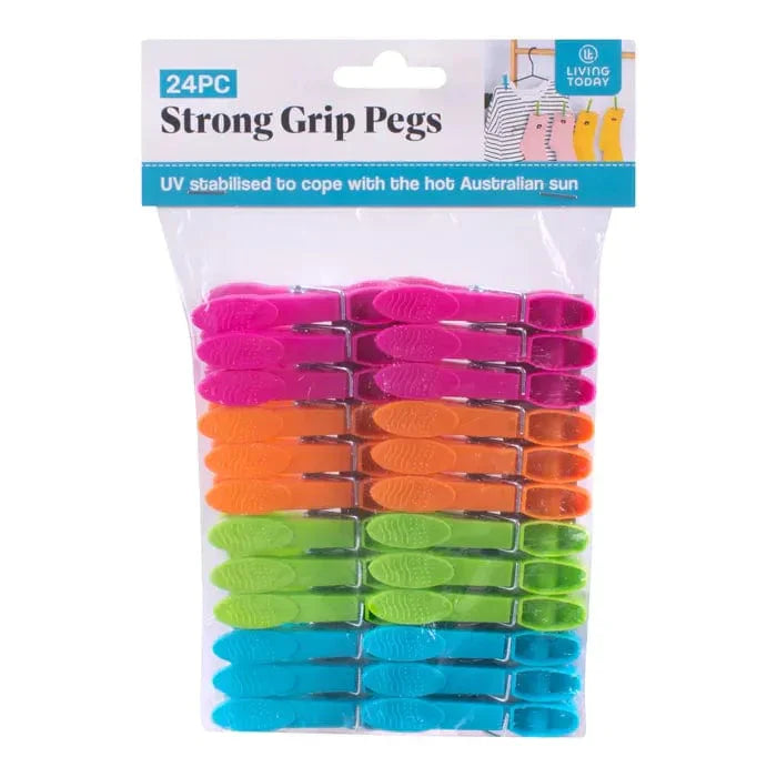 24 Pcs Livingtoday Strong Grip Pegs - 09