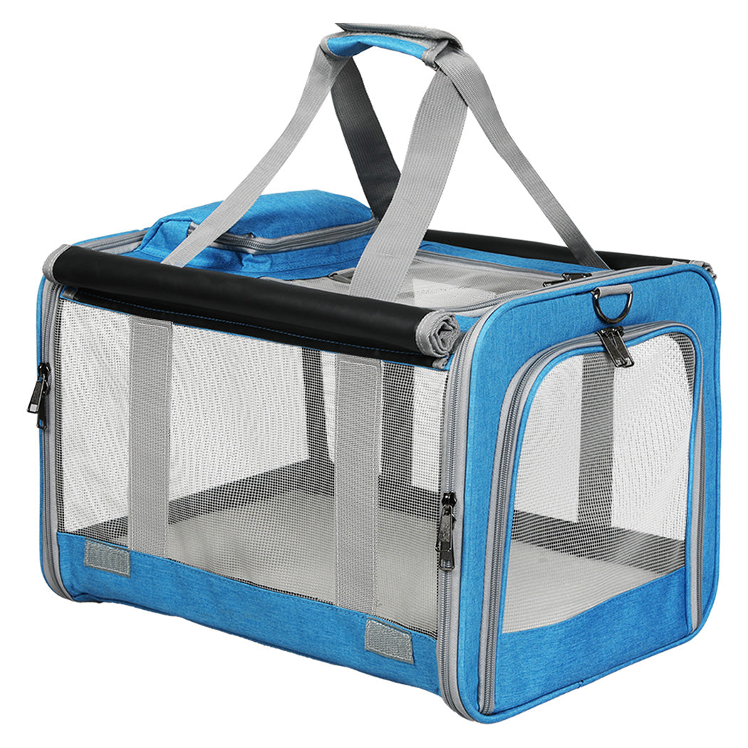 Pawz 3 in 1 Pet Soft Crate Dog Cat Carrier L Size Blue-2018816713046495232