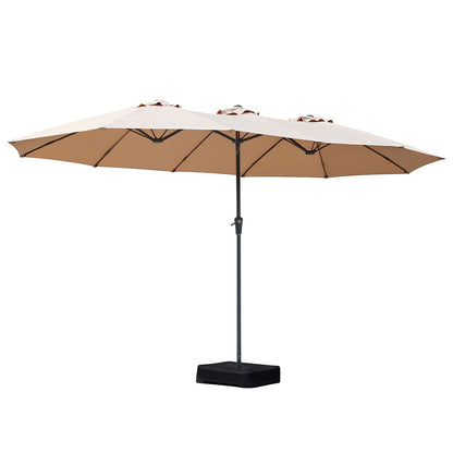 Centra 4.5M Double-sided Patio Umbrella Outdoor Umbrella Base Stand Khaki-1954802422325055488